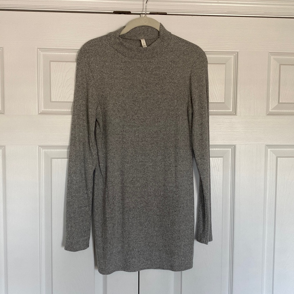 Pink Blush Maternity Ribbed Mock Neck Tunic Long-Sleeve